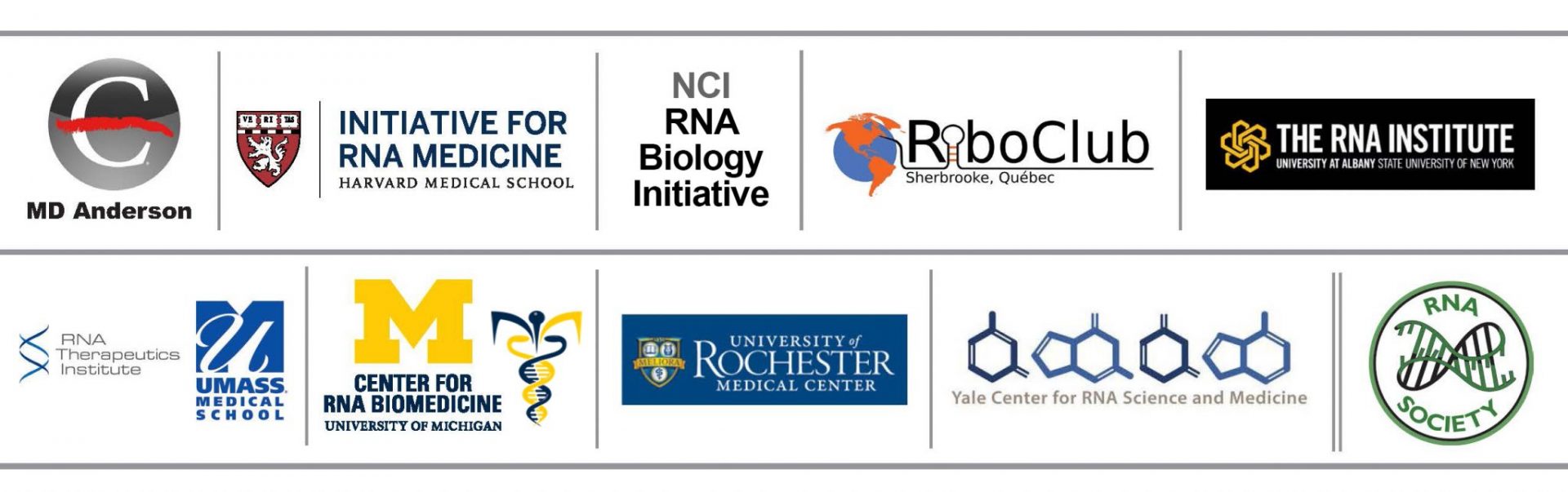 Banner with the logos of all the RNA Collaborative Seminar Series institutions